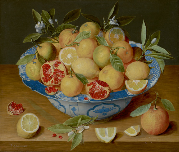 Jacob van Hulsdonck, Still Life with Lemons   Oranges and a Pomegranate