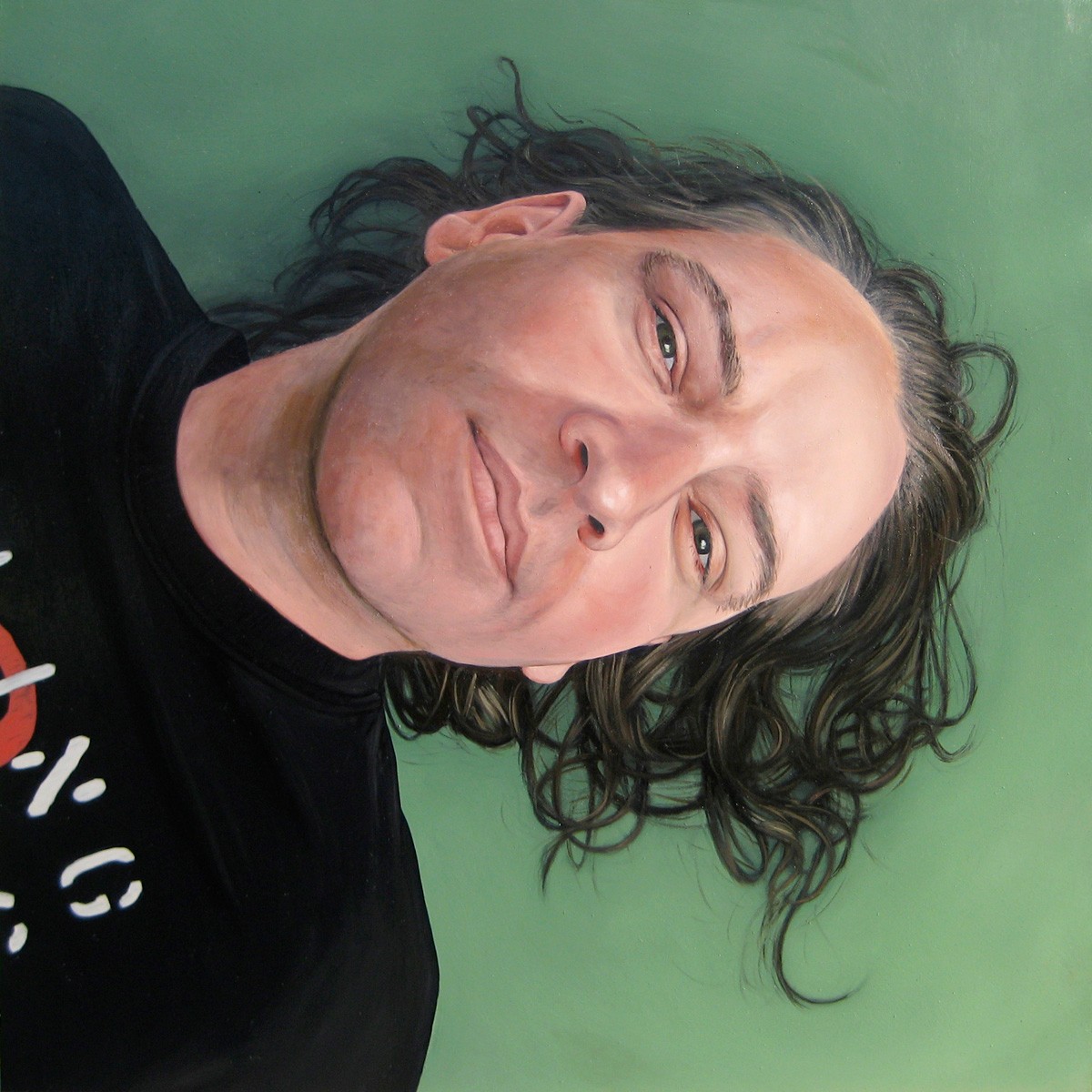 Portrait Painting of man By Rebecca Luncan, oil on aluminum