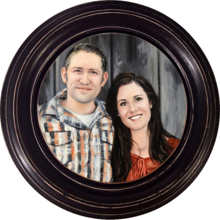 Miniature portrait painting of couple Rebecca Luncan