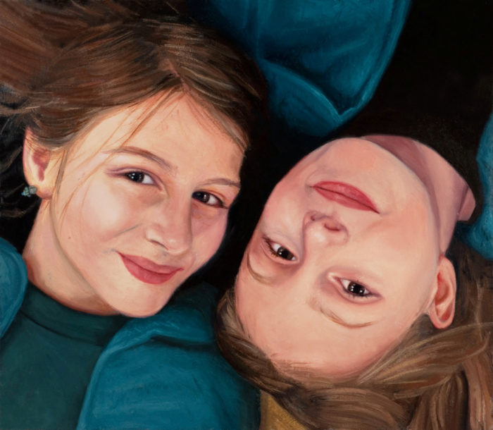 Portrait painting sisters Rebecca Luncan