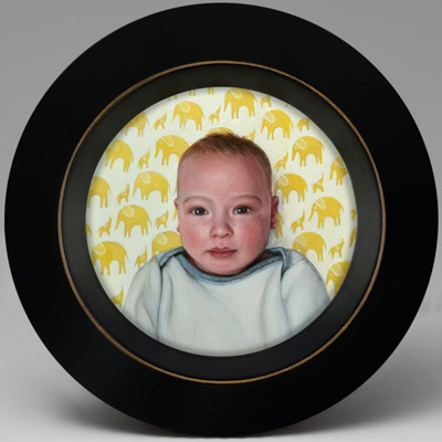 portrait of baby Isaac monthly miniature oil painting