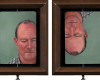 Double-sided portrait oil painting by Rebecca Luncan
