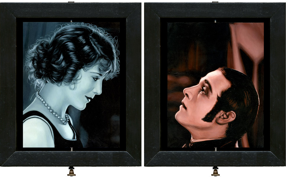 Interactive Double-sided oil painting, by Rebecca Luncan