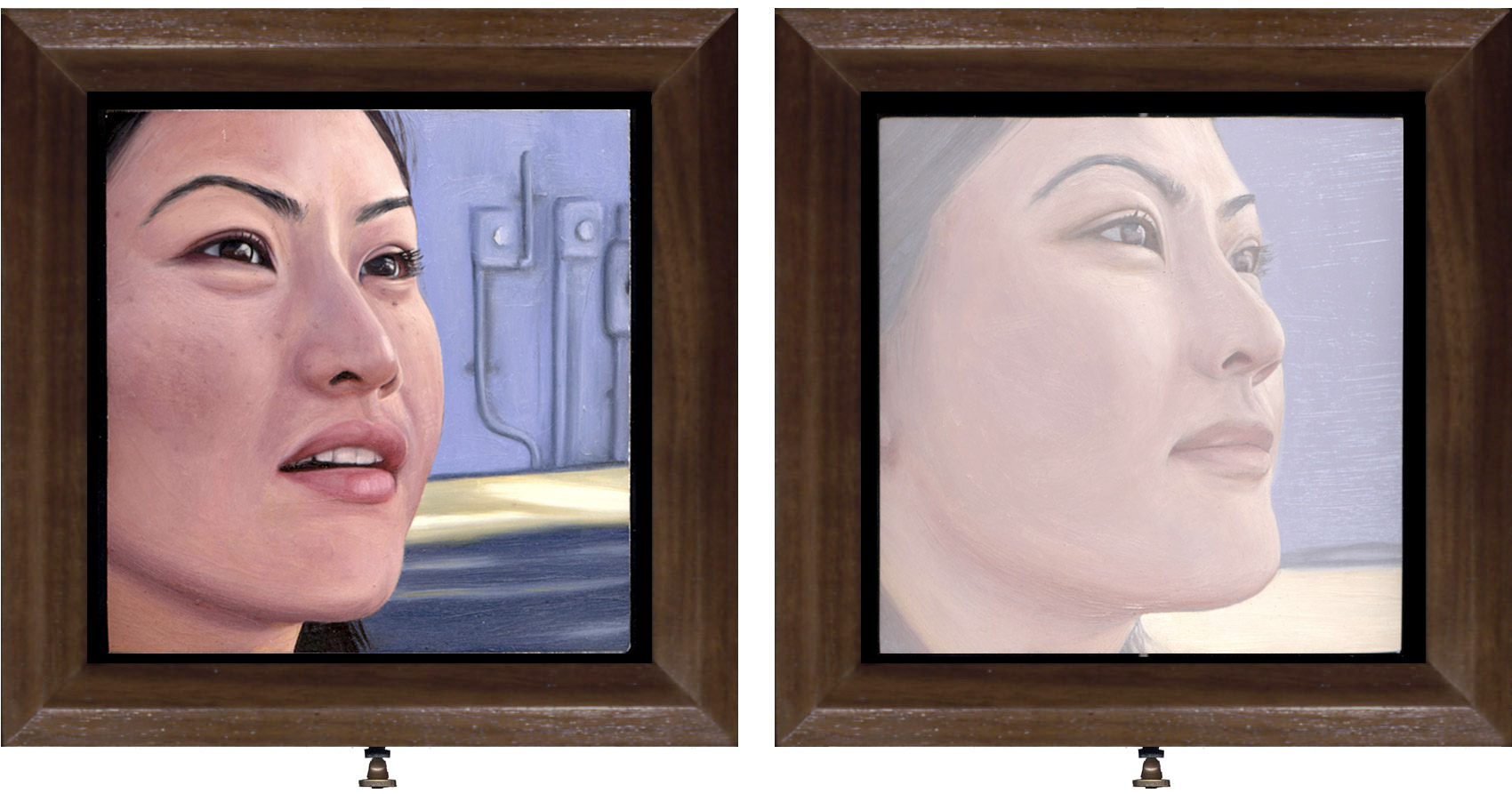 Double-sided oil painting by Rebecca Luncan