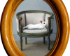 Reclining Rabbit oil painting miniature by Rebecca Luncan