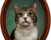 pet portrait cat oil painting miniature by Rebecca Luncan