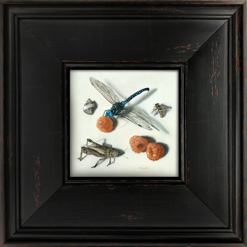 Anita's Insects, miniature oil painting by Rebecca Luncan