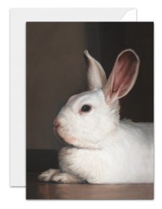 Ellie the white rabbit greeting card