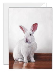 The white rabbit greeting card