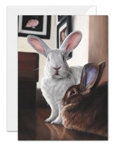 studio rabbits greeting card