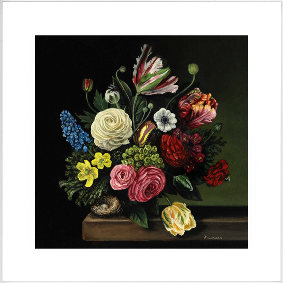 Limited edition print from original floral patinting by Rebecca Luncan