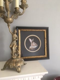 Framed limited edition print of brown rabbit by rebecca luncan