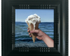 Vanilla ice cream cone at the beach oil painting by Rebecca Luncan