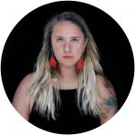 Contemporary miniature portrait painting of a young woman by Rebecca Luncan