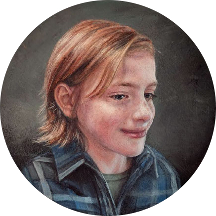 portrait miniatures of children painting of boy by Rebecca Luncan