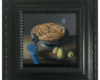 Dutch ripple frame Still life French Pear Tart and steller Jay oil painting by Rebecca Luncan