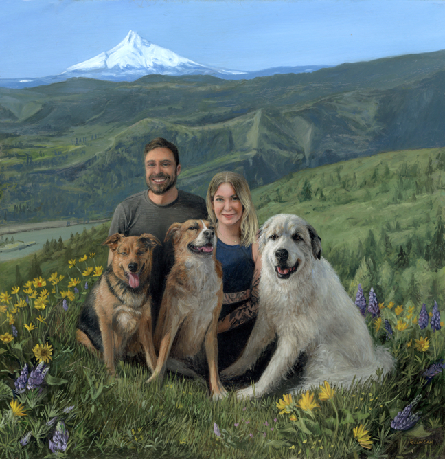 Family portrait oil painting by Seattle artist Rebecca Luncan
