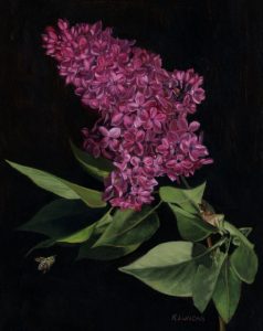 The Perfect Hue, Magenta lilac oil painting by Rebecca Luncan