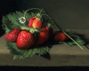 Summer treasure, strawberry oil painting still life on copper by Rebecca Luncan