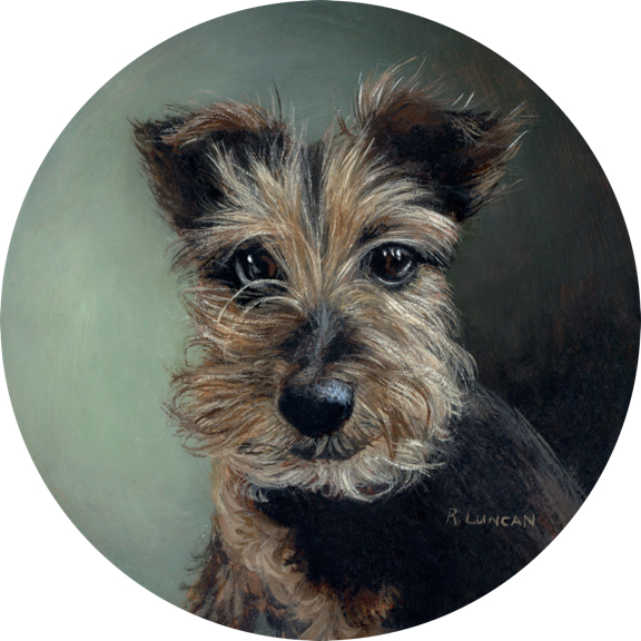 Dog portrait painting commission seattle artist Rebecca Luncan