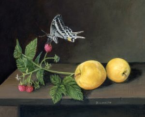 Fiji Papilio swallowtail butterfly oil painting