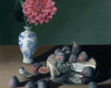 fig and cheese still life commissioned oil painting by Rebecca Luncan