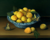 fruit still life oil painting on copper by Rebecca Luncan