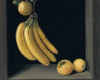 Summer, Suspended in Yellow still life painating with fruit by Rebecca Luncan