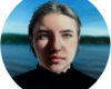 miniature Portrait painting of Olwyn, oil on copper by Rebecca Luncan